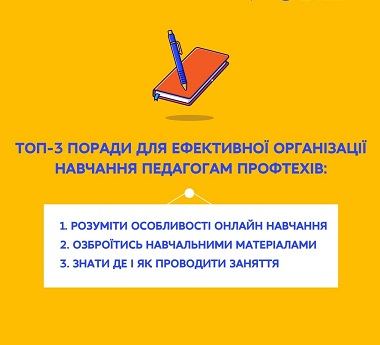 ПОРАДИ ПЕДАГОГАМ ПРОФТЕХІВ ДЛЯ ЕФЕКТИВНОЇ ОРГАНІЗАЦІЇ ОНЛАЙН-НАВЧАННЯ